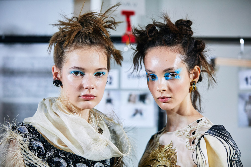 Neville create hair look for Guo Pei show for Fashion In Motion at the V&A,